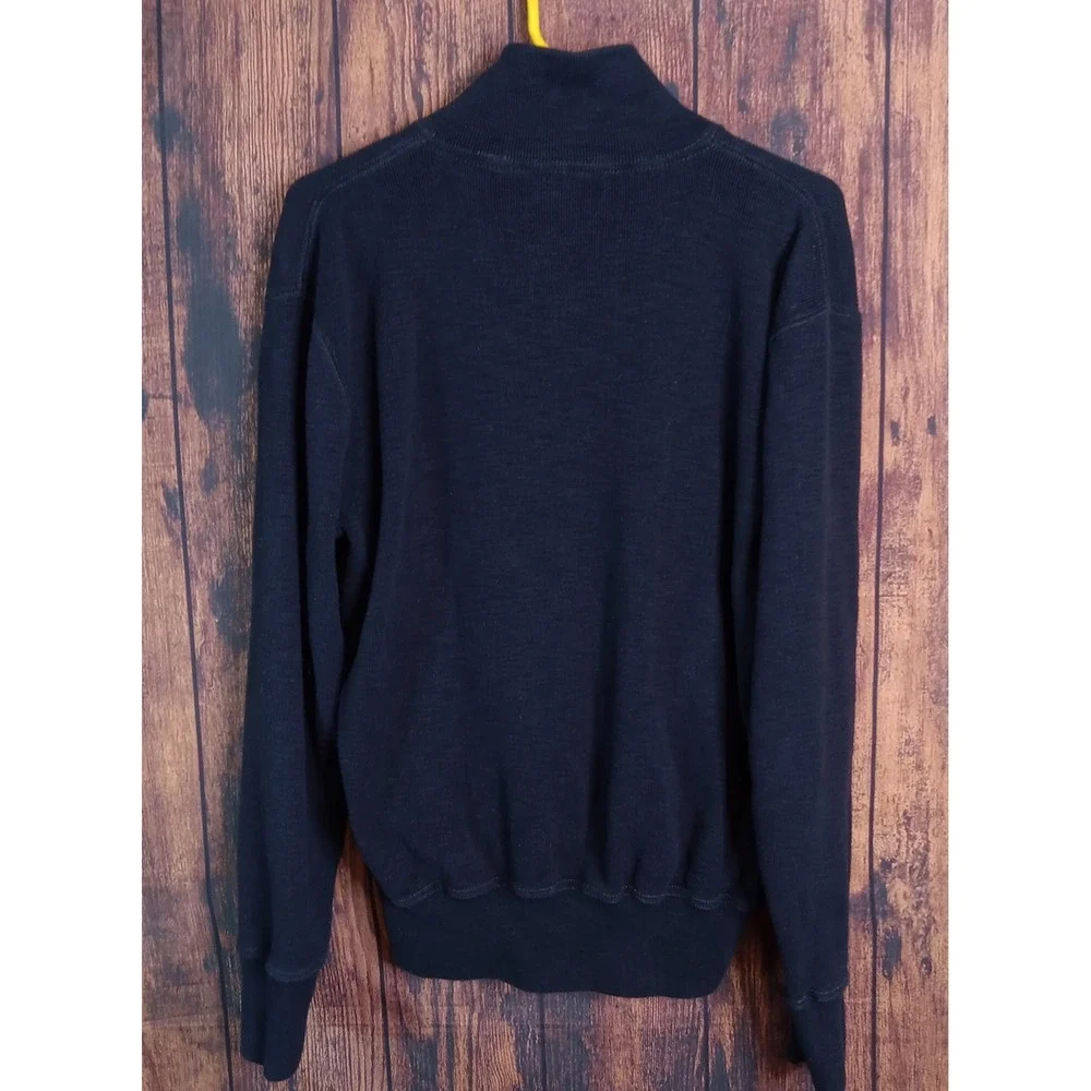 Polo Ralph Lauren Mens Navy Blue 100% Cotton Quarter Zip Polo 67 Sweater L